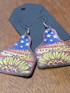 Sunflower Flag Drop Earrings – Handmade Women’s Jewelry